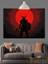 Kırmızı Parlayan Silüet Viking Dekoratif Kanvas - Mdf Ahşap Tablo 1