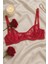 Kırmızı Transparan Dantel Bralet & Külot Iç Giyim Takımı 3