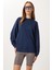 Oversize Basic Yumuşak Modal Sweatshirt LUB0249 Lacivert 3
