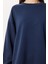 Oversize Basic Yumuşak Modal Sweatshirt LUB0249 Lacivert 4