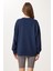 Oversize Basic Yumuşak Modal Sweatshirt LUB0249 Lacivert 5
