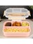 Sızdırmaz Contalı Yemek Kabı - 4 Bölmeli Çatal Kaşıklı Diyet Beslenme Kutusu Lunch Box Pembe 1