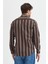 Melanj Çizgili Regular Fit Uzun Kollu Erkek Gömlek Düğmeli Yaka 7