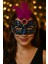 Renkli Payetli Mor Tüylü Taşlı Parti Maskesi Yetişkin Kadın Kostüm Aksesuarı Göz Bandı Maskot 1
