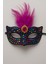 Renkli Payetli Mor Tüylü Taşlı Parti Maskesi Yetişkin Kadın Kostüm Aksesuarı Göz Bandı Maskot 2