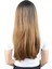 Fiber Sentetik Uzun Düz Peruk - Siyah / Karamel Ombreli 4
