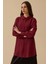 Kadın Gömlek Yaka Uzun Kollu Basic Tunik 1010 Bordo 2