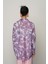 Kadın Mavi Renk Çiçek Desenli Oversize Kesim Gömlek 5