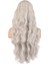 Uzun Su Dalgası Fiber Sentetik Peruk / Küllü Beyaz 5