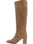 Hobby 26081S Hakiki Süet Deri Kadın Topuklu Çizme 4