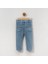 BeU Kids OV-7426 Kız Çocuk Pastel Tonlu Minik Kalp Nakışlı Mavi Denim Pantalon 2