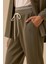 Kadın Elastik Bel Cepli Pantolon 0031 Haki 2
