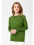 Kadın Sıfır Yaka Önü Kısa Arkası Uzun Bluz 23331 K.yosun 1