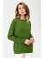 Kadın Sıfır Yaka Önü Kısa Arkası Uzun Bluz 23331 K.yosun 2