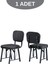 Elfin Mutfak Sandalyesi Yemek Odası Bahçe Balkon Otel Restoran Kafe Sandalyesi - 1 Adet - Siyah 2