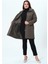 Reva Kapüşonlu Kapitone Kışlık Büyük Beden Kadın Mont10 9