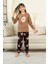Kız Çocuk Ayıcık Baskılı %100 Pamuk Interlok Kumaş Pijama Takımı 12347 5