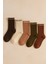 Kadın 5'li Paket Soket Çorap Kahverengi Karışık 1