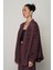 Kadın Şerit Gül ve Taş Detaylı Düz Oversize Kimono 2