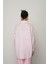 Kadın Tek Cepli Taş Işlemeli Pembe Renk Oversize Gömlek 5