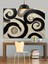 Siyah Beyaz Soyut Desen Sanat Dekoratif Kanvas - Mdf Ahşap Tablo 5