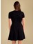 Yuvarlak Yaka Düz Siyah Mini Kadın Elbise PBF5WL-ELB0117 10