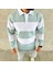 Erkek Polo Yaka Uzun Kollu Çizgili Sweatshirt Trend Rugby Stil - Çağla Yeşili 4