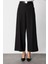 Kadın Beli Kemerli Bol Paça Pantolon 64133 Siyah 3