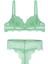 Anna 2735 Dantelli Dekolte Dolgulu Push-Up Sütyen ve Külot Takımı- Yeşil 2