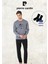 Erkek %100 Pamuk Uzun Kollu Desenli Koyu Gri Pijama Takımı (2 Adet Hediye Çorap) L1.PC.6097.001 1