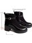 Siyah Süet Hakiki Deri Rugan Garnili Bilekten Atkılı Kadın Kalın Topuklu Bot 5