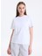 Yuvarlak Yaka Baskılı Beyaz Kadın T-Shirt LV044D202GYAA 1