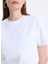 Yuvarlak Yaka Baskılı Beyaz Kadın T-Shirt LV044D202GYAA 4