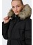 Kadın Kapüşonu Kürklü Mont 15349780 Siyah 4