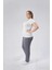 Kadın Büyük Beden Gri, Yan Cepli, Bel Lastik ve Bağcıklı Eşofman Alt 65N39129 3