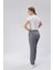 Kadın Büyük Beden Gri, Yan Cepli, Bel Lastik ve Bağcıklı Eşofman Alt 65N39129 4