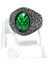 Şık Desenli Yeşil Doğal Taşlı 925 Ayar Gümüş Erkek Yüzük 1