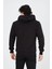 Unisex Tam Fermuarlı Kapşonlu Sweatshirt - Siyah 2
