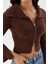 Yumuşak Dokulu Bluz Hırka Kahve 2