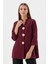 Tasarım Düğmeli Tunik Gömlek Bordo 3