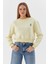 Çiçek Işleme Detaylı Crop Sweatshirt Sarı 1