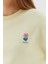 Çiçek Işleme Detaylı Crop Sweatshirt Sarı 2