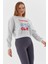 Baskılı Sweatshirt Grı Melange 3