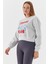 Baskılı Sweatshirt Grı Melange 4