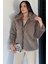 Kadın Ön Fermuarlı Saçaklı Kürklü Mont P-00018972 2