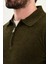 Düz Slim Fit Fermuarlı Polo Yaka Şönil Kumaş Erkek Triko 2