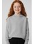 Unisex Çocuk Basic Pamuklu Kapüşonlu Sweatshirt - Gri 2