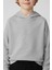 Unisex Çocuk Basic Pamuklu Kapüşonlu Sweatshirt - Gri 3