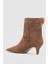 Valenne Hakiki Deri Kısa ve Ince Topuk Kadın Bot- Taba Süet 3