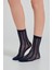 Kadın Şeritli İnce Soket Çorap Lacivert 3